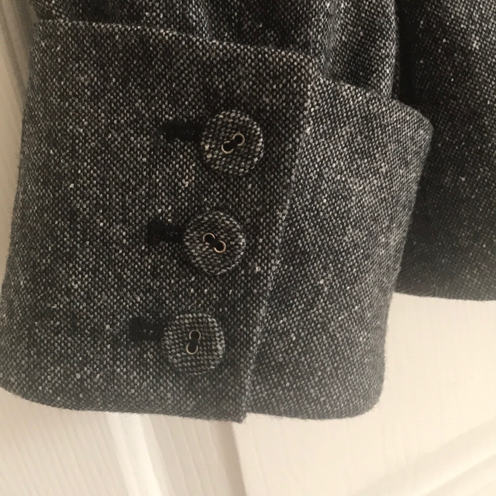 BEBE VINTAGE PINK EMBROIDERED GREY WOOL BLAZER JACKET - Picture 7 of 8